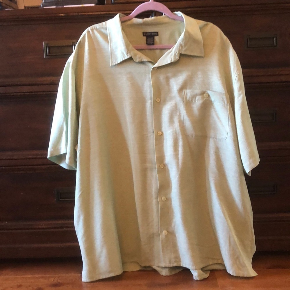 Vintage Knights Bridge sage green casual short sleeve button down shirt XXL